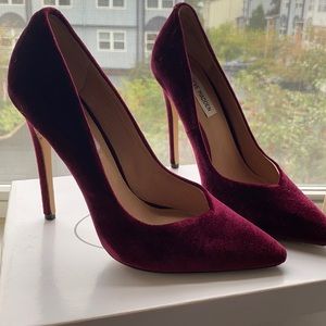 Burgundy Velvet Steve Madden Heels